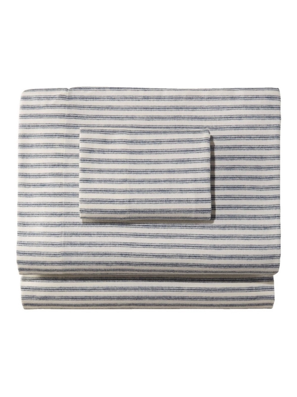 Home Classics NIP Heavyweight Flannel Sheet Set - TICKING Blue Stripe (Queen)